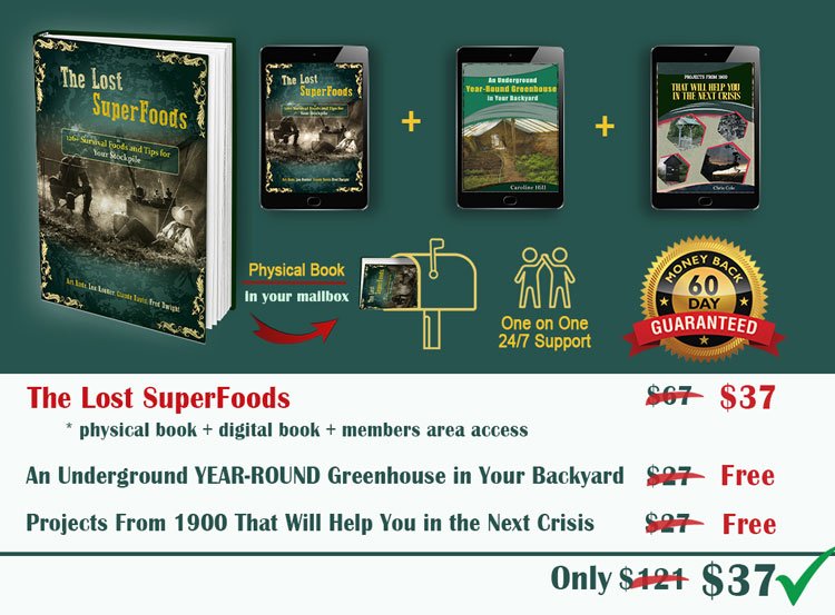 The Lost Superfoods plus the two bonuses for a one-time payment of just $37